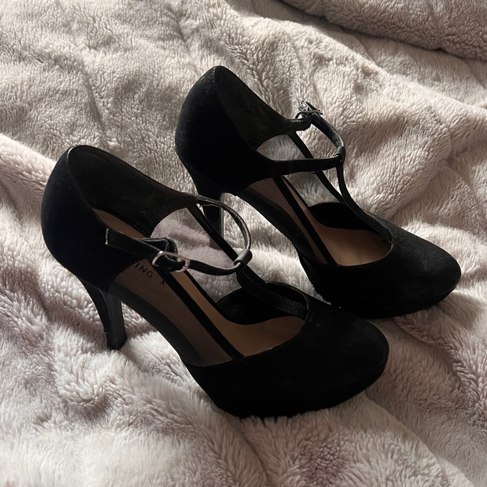 Call It Spring- Suede T-Strap High Heel Mary Jane Pumps Going Out Shoes!